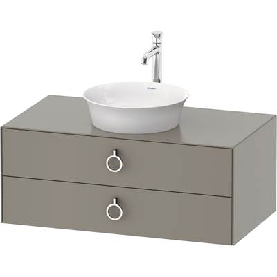 Duravit WT499109292 - Duravit White Tulip 39 3/8" Wall Mount Two Drawer Single Vanity Cabinet In Satin Matte Stone Gray, Sink Sold Separately