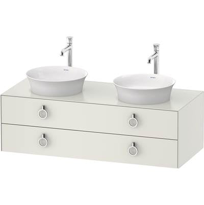 Duravit WT4993B3636 - Duravit White Tulip 51 1/8" Wall Mount Two Drawer Double Vanity Cabinet In Satin Matte White, Sink Sold Separately