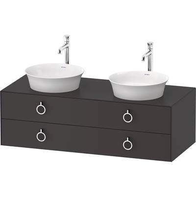 Duravit WT4993B5858 - Duravit White Tulip 51 1/8" Wall Mount Two Drawer Double Vanity Cabinet In Satin Matte Graphite, Sink Sold Separately