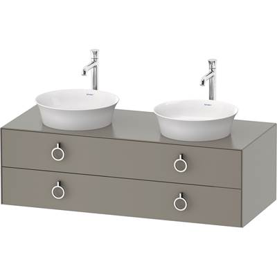 Duravit WT4993B9292 - Duravit White Tulip 51 1/8" Wall Mount Two Drawer Double Vanity Cabinet In Satin Matte Stone Gray, Sink Sold Separately