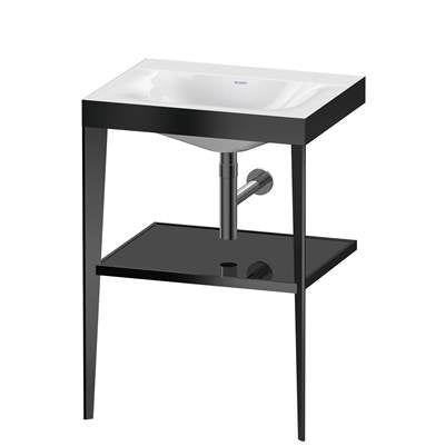 Duravit XV4714NB240 - Duravit Xviu 23 5/8" Console Sink In Matte Black And High Gloss Black Shelf
