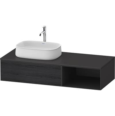 Duravit ZE4818016800000 - Duravit Zencha 51 1/8" Wall Mount One Drawer Single Vanity Cabinet In Black Oak, Sink Sold Separately