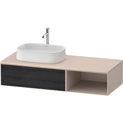 Duravit ZE4818016830000 - Duravit Zencha 51 1/8" Wall Mount One Drawer Single Vanity Cabinet In Black Oak, Sink Sold Separately
