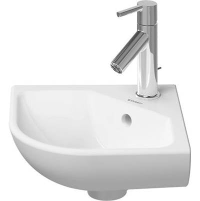 Duravit 0722430000 - Duravit Me By Starck 17 1/8" Corner Wall Mounted Sink In White With Single Faucet Hole And With Overflow