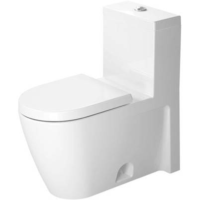 Duravit D1654700 - Duravit Starck 2 1.28 Gpf Single Flush Elongated One Piece Toilet In White, Top Push Button Flush - Seat Included