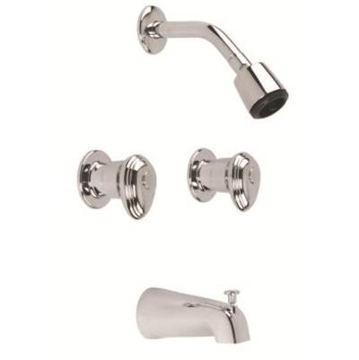 Gerber Plumbing G005840082 - Gerber Hardwater Two Handle Threaded Escutcheon Tub & Shower Fitting With Slip Diverter Spout 1.75Gpm Chrome
