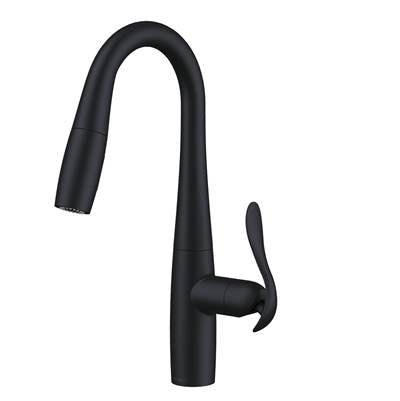 Gerber Plumbing D150612BS - Selene 1H Pull-Down Prep Faucet W/ Snapback 1.75Gpm Satin Black
