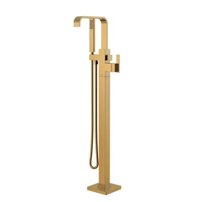 Gerber Plumbing D300544BBT - Square Floor Mount Tub Filler Trim Kit With Rectangular Handshower 1.75Gpm Brushed Bronze