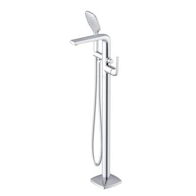 Gerber Plumbing D305056T - Transitional Floor Mount Tub Filler Trim Kit With Soft Square Handshower 1.75Gpm Chrome