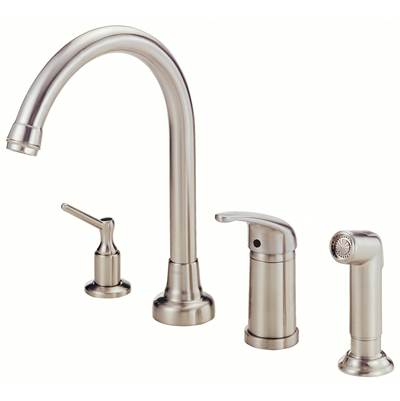 Gerber Plumbing D409112SS - Melrose 1H High-Rise Kitchen Faucet W/ Soap Dispenser & Spray 1.75Gpm Stainless Steel