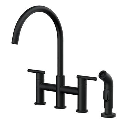 Gerber Plumbing D424458BS - Parma 2H Bridge Kitchen Faucet W/ Spray 1.75Gpm Satin Black