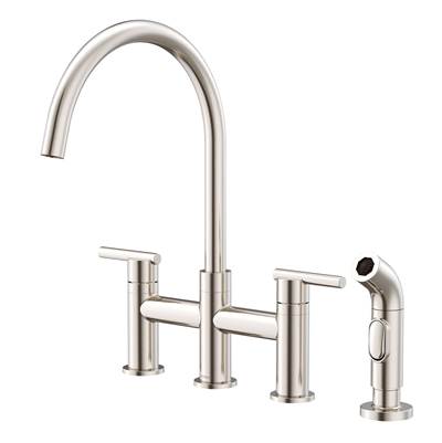 Gerber Plumbing D424458SS - Parma 2H Bridge Kitchen Faucet W/ Spray 1.75Gpm Stainless Steel
