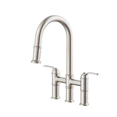 Gerber Plumbing D434437SS - Kinzie 2H Bridge Pull-Down Kitchen Faucet 1.75Gpm Stainless Steel