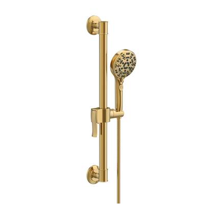 Gerber Plumbing D461424BB - Steadystyle Accented Round Ada Grab Bar/ Slide Bar Assembly With Octette 8 Function Hand Shower 1.75 Gpm Brushed Bronze