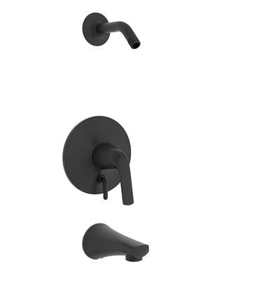 Gerber Plumbing D500034LSBSTC - Lemora 1H Tub & Shower Trim Kit & Treysta Cartridge With Diverter On Valve Less Showerhead Satin Black