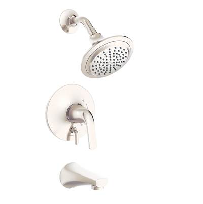 Gerber Plumbing D501034BNTC - Lemora 1H Tub & Shower Trim Kit & Treysta Cartridge With Diverter On Valve 1.75Gpm Brushed Nickel