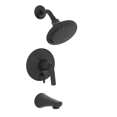 Gerber Plumbing D501034BSTC - Lemora 1H Tub & Shower Trim Kit & Treysta Cartridge With Diverter On Valve 1.75Gpm Satin Black