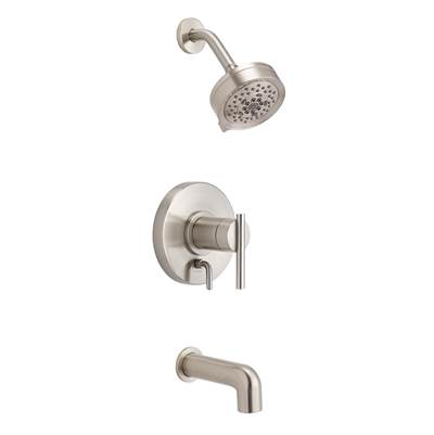 Gerber Plumbing D511058BNTC - Parma 1H Tub & Shower Trim Kit & Treysta Cartridge W/ Diverter On Valve & 5 Function Showerhead 1.75Gpm Brushed Nickel