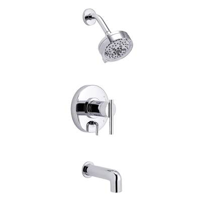 Gerber Plumbing D511058TC - Parma 1H Tub & Shower Trim Kit & Treysta Cartridge W/ Diverter On Valve & 5 Function Showerhead 1.75Gpm Chrome