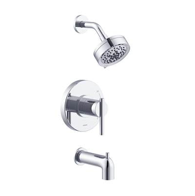 Gerber Plumbing D511658TC - Parma 1H Tub & Shower Trim Kit & Treysta Cartridge W/ Diverter On Tub Spout & 5 Function Showerhead 1.75Gpm Chrome