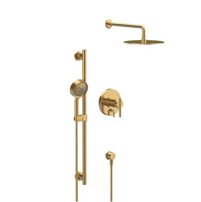 Gerber Plumbing D990558BB - Parma Pressure Balance Shower Trim With Parma 5 Function Hand Shower & Drench 10'' Showerhead & Versa Slide Bar Kit Brushed Bronze