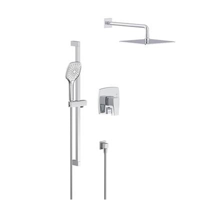 Gerber Plumbing D990570 - Tribune Pressure Balance Shower Trim With 3 Function Hand Shower & Drench 10'' Showerhead & Versa Slide Bar Kit Chrome