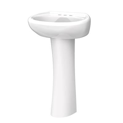 Gerber Plumbing G0022504 - Maxwell Petite 4''Cc Ped Lav Combo: G0012504 Lav W/ G0029842 Ped White