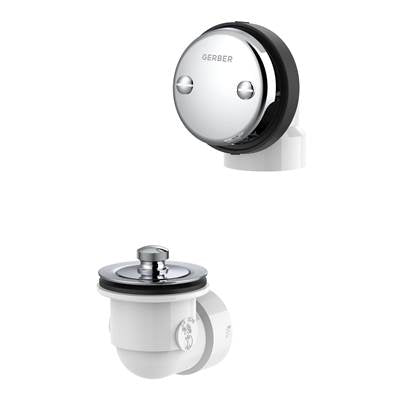 Gerber Plumbing G004155276 - Gerber Classics Schedule 40 Pvc Lift & Turn Drain Kit For Standard Tub With Retaining Ring Chrome