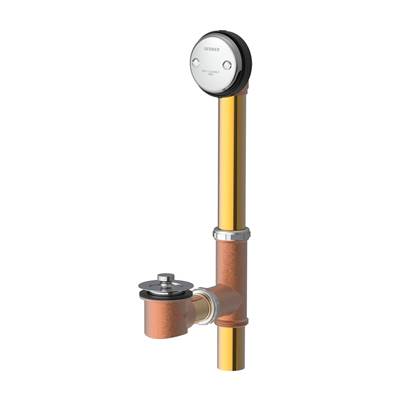 Gerber Plumbing G004185588 - Gerber Classics Lift & Turn Fit-All 20 Gauge Drain For Standard Tub With ''Clean Out Here'' Faceplate Chrome