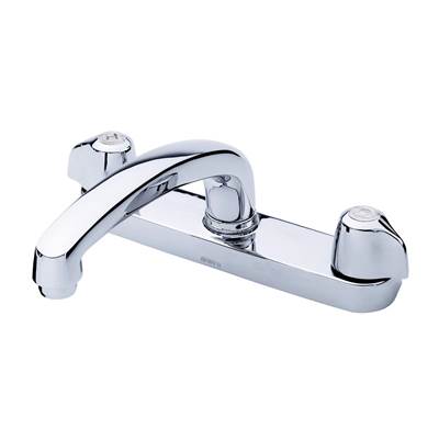Gerber Plumbing G0042416 - Gerber Classics 2H Kitchen Faucet Deck Plate Mounted W/ Metal Handles & Cast Brass Spout 1.75Gpm Compression Cartridge Chrome