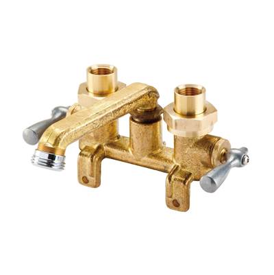Gerber Plumbing G0049540 - Gerber Classics 2H Laundry Faucet W/ Threaded Legs & Ips/Sweat Connections -Threaded Spout Rough Brass