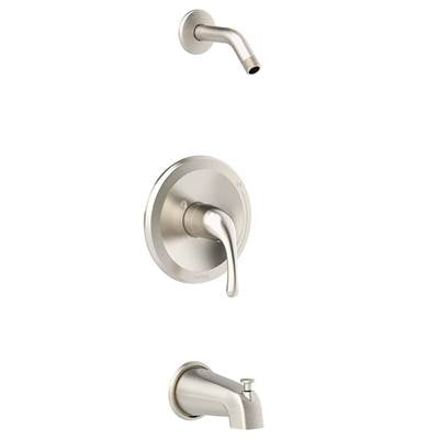 Gerber Plumbing G00G9313LSBNTC - Maxwell 1H Tub & Shower Trim Kit & Treysta Cartridge Less Showerhead Brushed Nickel