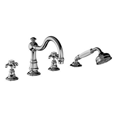 Horus 102.07.464GC - Horus Montmartre 4-Hole Deck Tub Shower Set, Gc