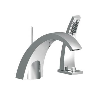 Horus 100.40.766SC - Horus New Wave 2-Hole Deck Mounted Tub Filler With Handshower, Satin Copper