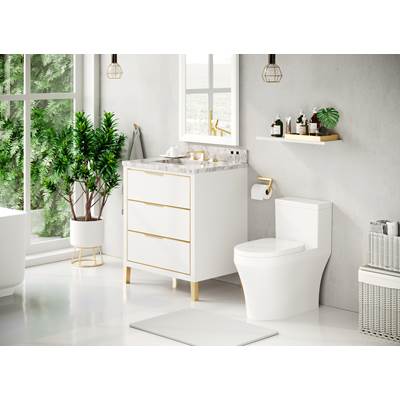 Icera ST-5130.401- Stone Top 30 X 22 X 1-1/8-In Carrara Marble, Small Sink Cutout