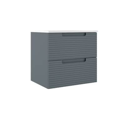 ICO Bath BC1001.SBR - Coda 24'' Two Drawer Wall-Mounted Vanity - Steel Blue Ripple