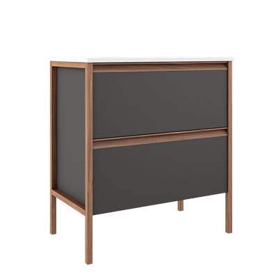 ICO Bath BT1005.AG - Tempo 31'' Two Drawer Freestanding Vanity - Ash Grey