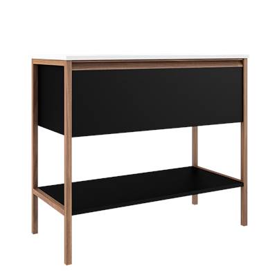ICO Bath BT1008.MB - Tempo 36'' One Drawer One Shelf Freestanding Vanity - Matte Black