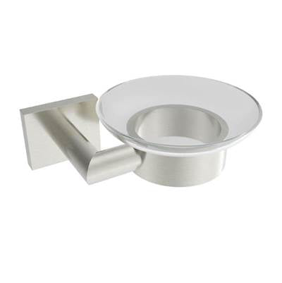 ICO Bath V62524 - Crater Glass Soap Dish - Brushed Nickel