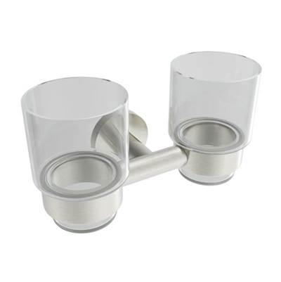 ICO Bath V63564 - Summit Double Glass Tumbler - Brushed Nickel