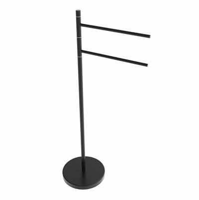 ICO Bath V91215 - Round Freestanding Swivelling Double Towel Bar - Matte Black