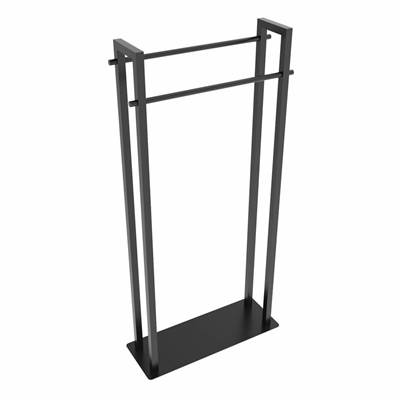 ICO Bath V91355 - Square Freestanding Towel Stand - Matte Black