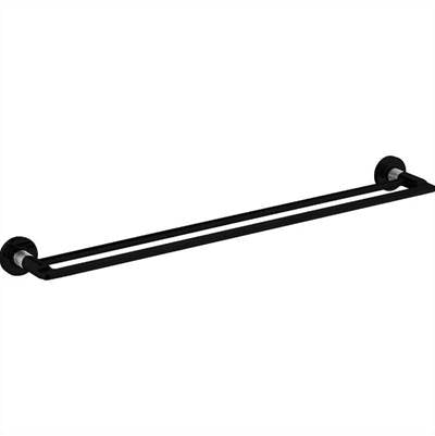 ICO Bath V69180.58 - Blaze 24'' Double Towel Bar - Matte Black/Pvd Brushed Gold