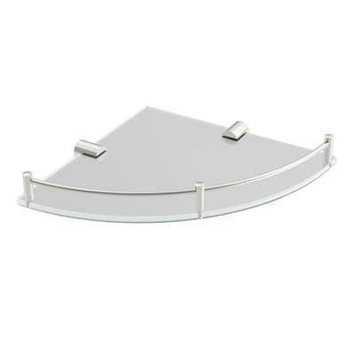 ICO Bath V92434 - Glass Corner Shelf - Brushed Nickel