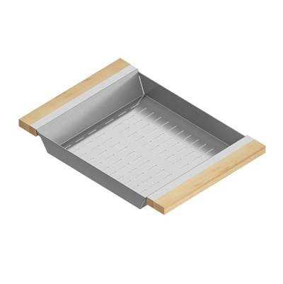 Home Refinements by Julien 205329 - Colander For 16In Sink, Maple Handles, 12X17X2-1/4