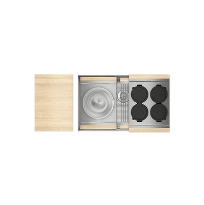 Home Refinements by Julien 005417 - Smartstation Kit, Undermount Sink, Walnut Acc, Dbl L24X18X10 R24X18X10