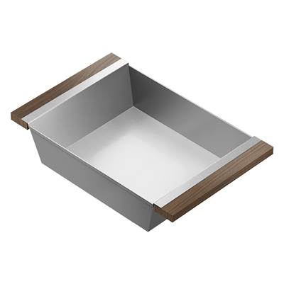 Home Refinements by Julien 205242 - Serving Bin With Bowls (4) For 18In Sink, Walnut Handles, 12X19X4