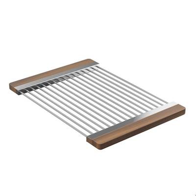 Home Refinements by Julien 215009 - Drying Rack For Fira Sink W/Ledge, Walnut Handles, 12X17-1/4X3/4