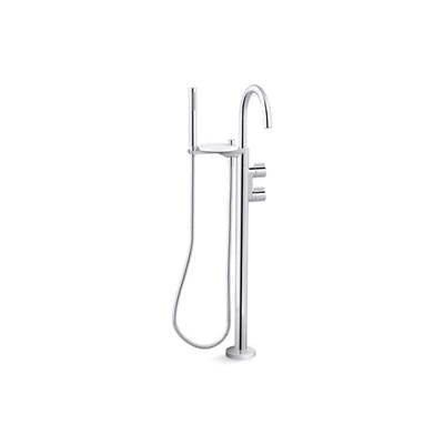 Kohler K-T77984-4-CP - Components Floor-Mount Bath Filler Trim With Lever Handles And Handshower
