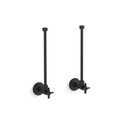 Kohler K-7606-P-BL - Pair 1/2'' Npt Angle Supplies With Stop, Cross Handle And Annealed Vertical Tube